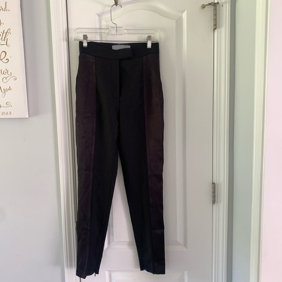 PNK casual black high waisted tuxedo trousers pants two tones black size S wool - Picture 4 of 14